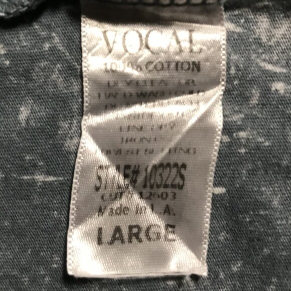 Vocal Blue Tie Dye Rhinestone Embellished V-Neck Tee - Picture 2 of 9